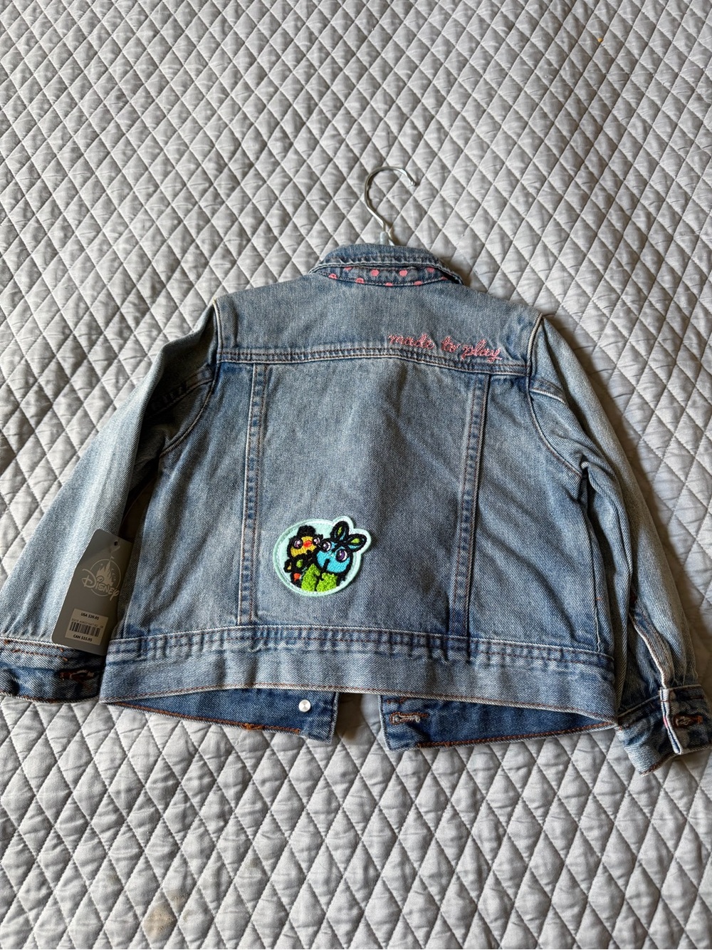 Disney Blue Denim Jacket with Colorful Patches - Picture 3 of 3
